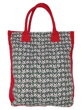 DIE SPIEGELBURG Damen Beuteltasche Grau Sterne Shopper Tasche Baumwolle 38x38cm