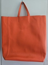Original CELINE PARIS Bag Tasche Tote orange groß großer Leder Shopper Céline