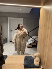 Echtpelz Blaufuchs Mantel Lang