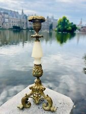 Kerzenständer Art Deco Messing Marmor alabaster Holland beige Bronze 