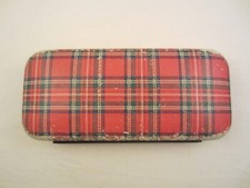 VINTAGE 1980'er BRILLEN ETUI H KARO SCHOTTEN MUSTER KARIERT BRILLE SONNENBRILLE