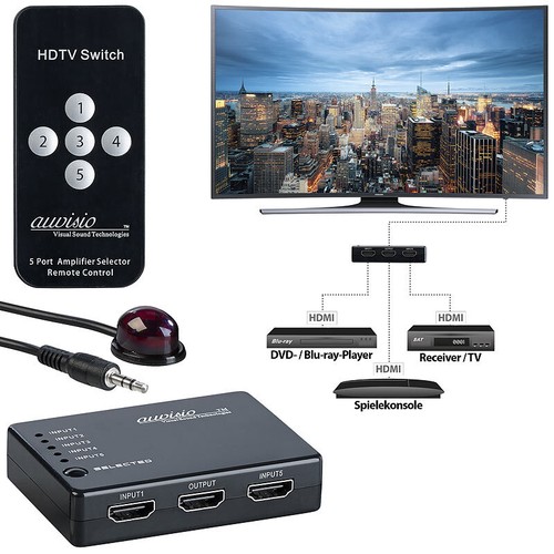 Auvisio fach hdmi umschalter - auvisio, 5-fach-hdmi-umschalter
