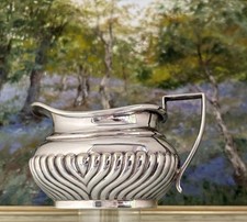 Jugendstil Kanne England antike Milchkanne Silberauflage Queen Anne Rosebowl