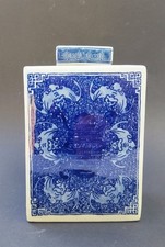 große Chinesische Teedose Tee Caddy Porzellan mit Fledermäusen