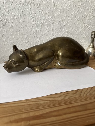 Messing katze skulpture - katze, cat