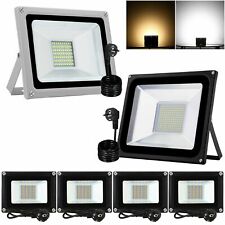 LED Fluter mit Bewegungsmelder 10-100W Außen Strahler Scheinwerfer IP65 Slim