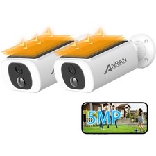 ANRAN 5MP uberwachungskamera außen solar Wlan kamera Outdoor außenkamera 2 Stück