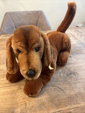 Steiff Hund, Dackel, liegend, wie neu, 31 cm