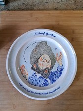 Wandteller Friedrich Heckert 150 Jah Ausrufung Bad Republik Karlsruher Majolika