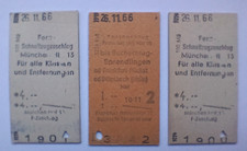 3 Edmondsonsche Fahrkarte 1966 Frankfurt Sprendlingen / Fern-Schnellzugzuschlag