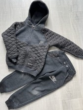 Nike Kinder Jungen warmer Anzug Sportanzug grau Gr. 110/116