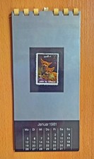 Kalender 1981 mit  Briefmarken verschiedener Tiermotive