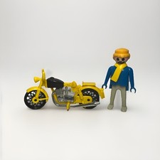 🏍️ Playmobil Motorrad mit Fahrer (Gelb) – Gebraucht 🟡