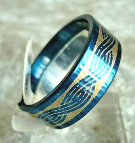 Blau metallic edelstahl - blau,