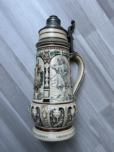 Liter bierkrug mit - liter,