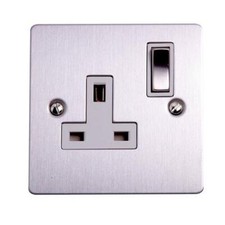 Litecraft Schaltstecker Buchse 1 Gang 13A elektrische Armatur - Nickel