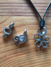 Fossil Halskette + Charms Herz, Blume, Schlüssel neu