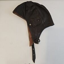 Vintage Lederhaube Fliegerhaube Oldtimer Leder Cabriohaube 