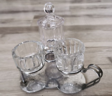 Alte Menage 20 er Jahre, Metall, mit 3 Glaseinsätzen Hst Fa. Holzschuher Schleiz