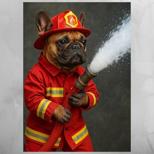 Hunde feuerwehrmann poster - hunde,