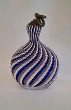 Schöne Glas Schnupftabakflasche - Bixl - Fadenglas 3-farbig