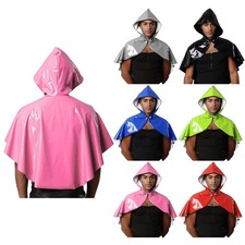 Herren Cape Kurz Tops Wet Look