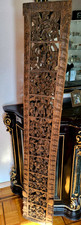sehr grosses Asiatisches Holz Reliefbild Geschnitzt China Szene Bild  antik