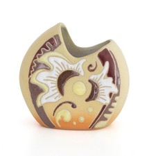 Mini Vase aus Ton 12x12 cm 5 cm breit