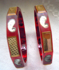 2 antike Glas  Armreifen