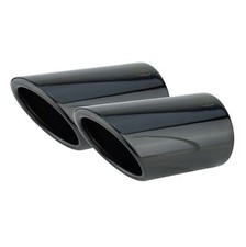 2 Auspuffblende Edelstahl Schwarz für Audi A4 B8 A5 8T Q5 8R Auspuff Blenden