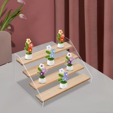 1PCS Acryl hölzerne Display-Ständer, 4-Tier Acryl hölzerne Display-Ständer