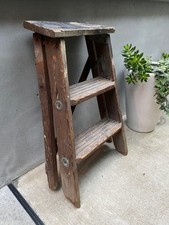 Antike Holzleiter 80 cm Vintage Stehleiter Industrial Shabby Chic Gebraucht