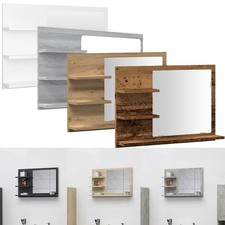 Badspiegel mit Ablage Wandspiegel Badezimmerspiegel Spiegel Holzwerkstoff 60 cm