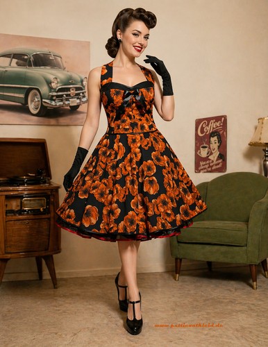 50er jahr kleid zum petticoat - 50er,