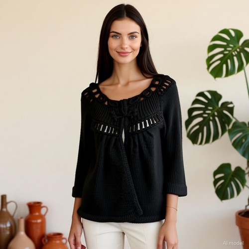 Boho strickjacke schwarz - boho,