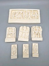 Replikat "Erotisches Triptychon" Reliefbild, Szenen aus Kamasutra 7 Stk Gips L32