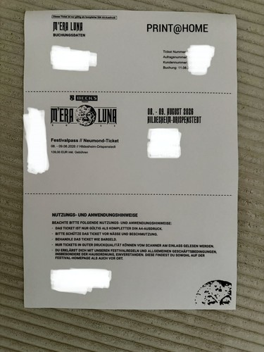 Mera luna festivalticket - mera,