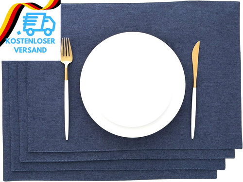 Platzset stoff dunkelblau 4er - stoff,