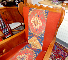 Wohnzimmer Bauernzimmer Sessel * Holz massiv * Schnitzerei * Federkern * Vintage