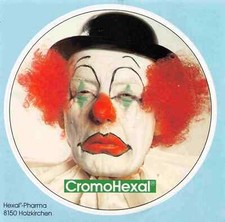 Werbe Aufkleber - Weinender Clown - Chromohexal - 10x10cm - Vintage 80er 90er