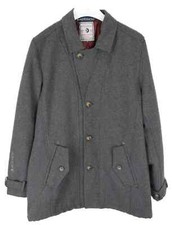 Arqueonautas Magnet Mantel Herren XL Wollmischung Ellenbogen Flicken Grau