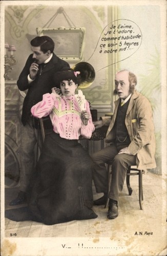 Grammophon menschen am - ak,