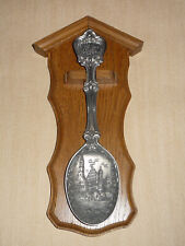 Frieling Zinn Jahreslöffel 1991 Rathaus Rothenburg Löffel auf Eichenholz Z09