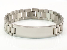 JewelryWe Herren Glieder Armband Gravurplatte Edelstahl silber 21cm NEU; K1 1912