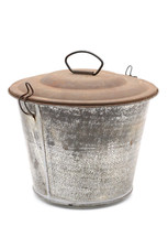 Antike Puddingform Gugelhupf Kuchenform mit Deckel Metall Vintage