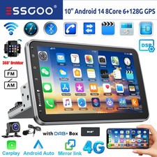 DAB+ 8-Kern 6+128G Android 14 Carplay Autoradio 1 DIN 4G 360° Drehbar Bildschirm