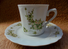 Eschenbach Kaffeetasse mit Untertasse - grüne Ranke / Brunhilde - TOP