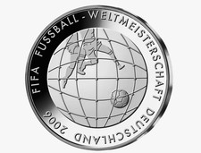10 Euro Fussballweltmeisterschaft Deutschland 2006 Stempelglanz  in Kapsel 2005