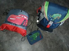 ErgoFlex Dinosaurier Schulranzen Ranzen 3er Dino Federtasche Wendepalietten Cars