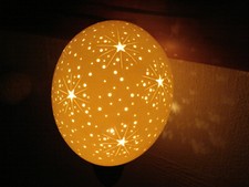 Lampenschirm Straußenei Lampe Sternenexplosion  Starburst Hand gearbeitet S7